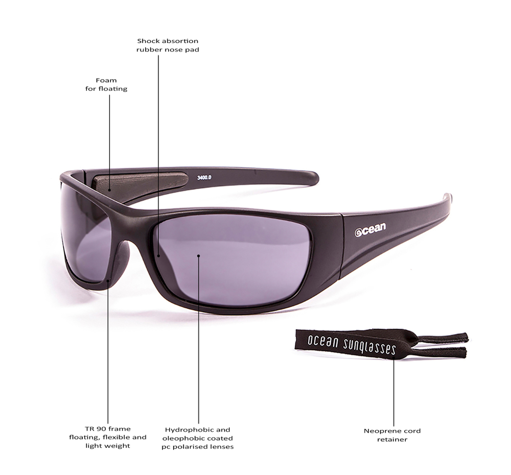 Спортивные очки OCEAN Bermuda White / Revo Blue Polarized lenses