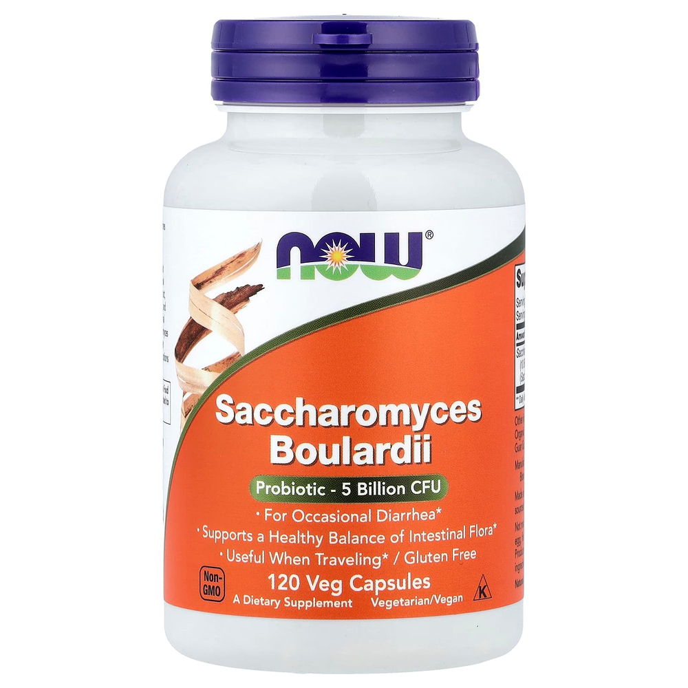 NOW Foods, Сахаромицеты Буларди, 5 млрд КОЕ, 120 вегетарианских капсул