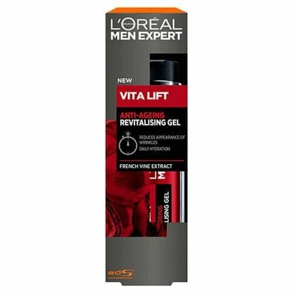 Гель для лица L'Oréal Paris  Vita Lift Men Expert омолаживающий с экстрактом французского вина 50 мл (Франция)