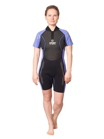 Гидрокостюм Sargan Nero 2.0 Shorty Pro lady 2 мм черно-сиреневый