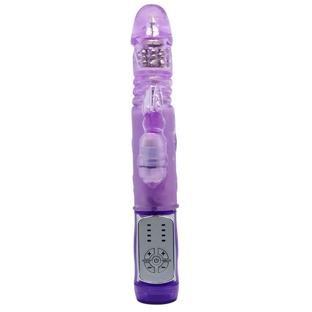 Фиолетовый мультифункциональный вибратор-кролик 24см Baile Mr Rabbit BW-037351