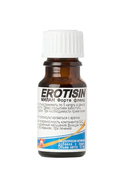 Капли для повышения либидо Milan Forte fluid ,Erotisin 10 мл. (Цвет: прозрачный)
