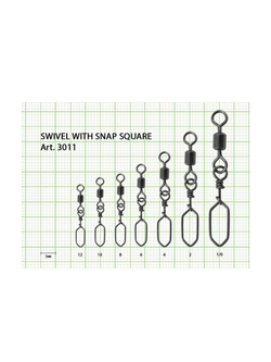 Вертлюжок рыболовный SWIVEL WITH SNAP с застежкой Square 3011 №4
