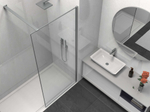 Душевая перегородка Волк-Ин (Walk-In) VSW-1HS900CLGM, 900*2000, вороненая сталь, стекло прозрачное,