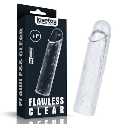 Прозрачная насадка-удлинитель Flawless Clear Penis Sleeve Add 1 - 15,5 см. (Цвет: прозрачный)