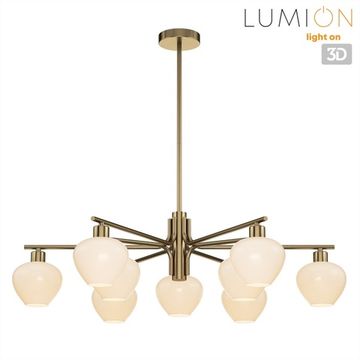 Люстра на штанге 9*Е14 8278/9 латунь/белый CARMELA Lumion