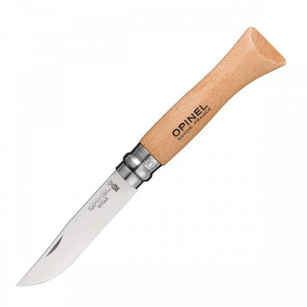 Нож Opinel №6, нержавеющая сталь, рукоять из бука