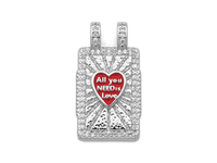 Подвеска-кулон "AII you Need is Iove" 27,5мм, с эмалью и стразами