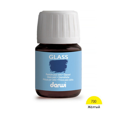 Краска акриловая для стекла Glass, 30 мл, Darwi, 700 желтый