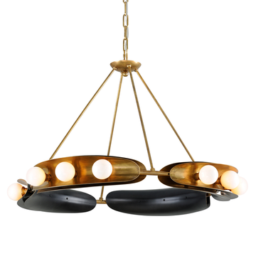 Corbett Hopper Chandelier, 104 cm, Vintage Brass