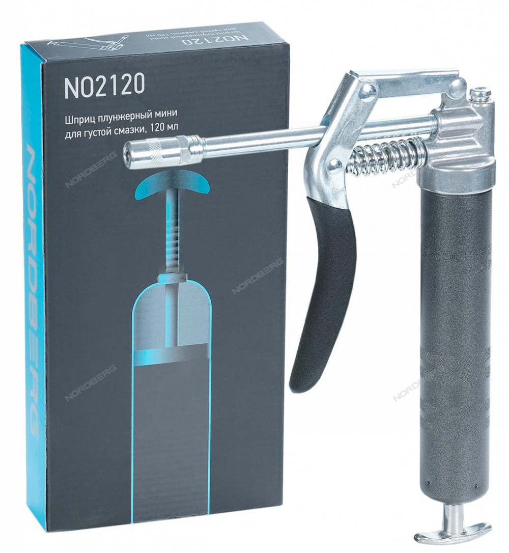 NORDBERG NO2120 Шприц плунжерный мини для густой смазки, 120 мл