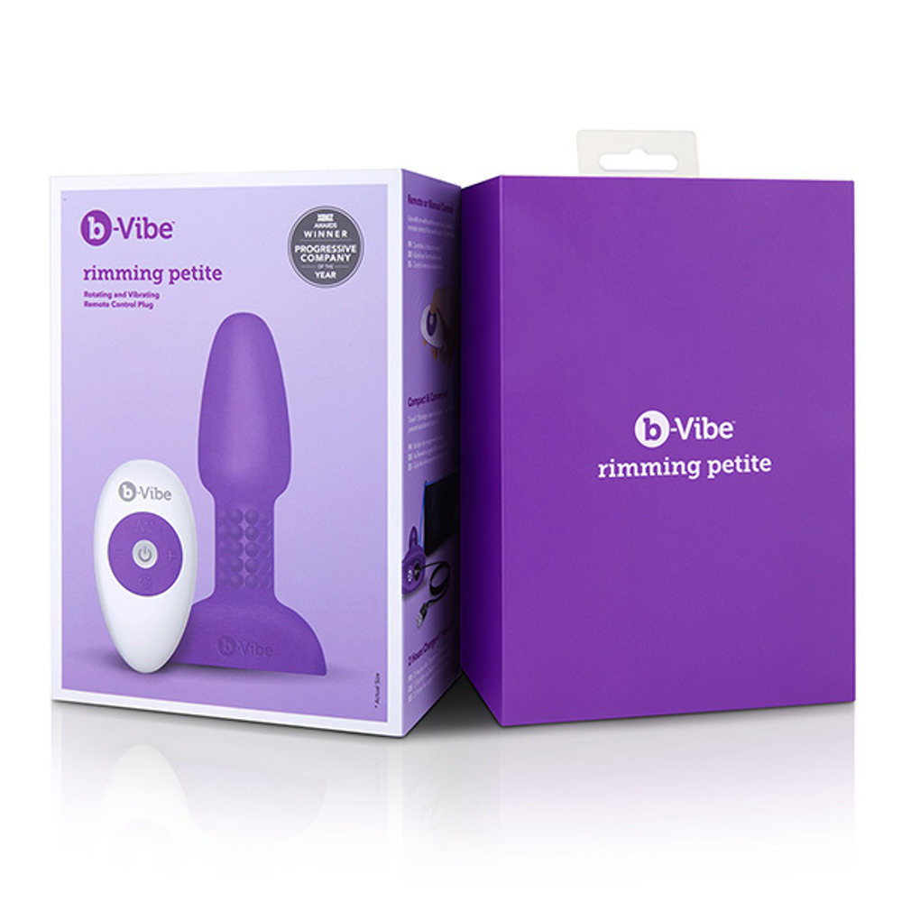 Фиолетовая анальная премиум-пробка с римминг эффектом b-Vibe Rimming Petite BV-006-PUR