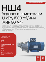 НШ 4 Агрегат с двигателем 1,1 кВт / 1500 об/мин АИР 80 А4