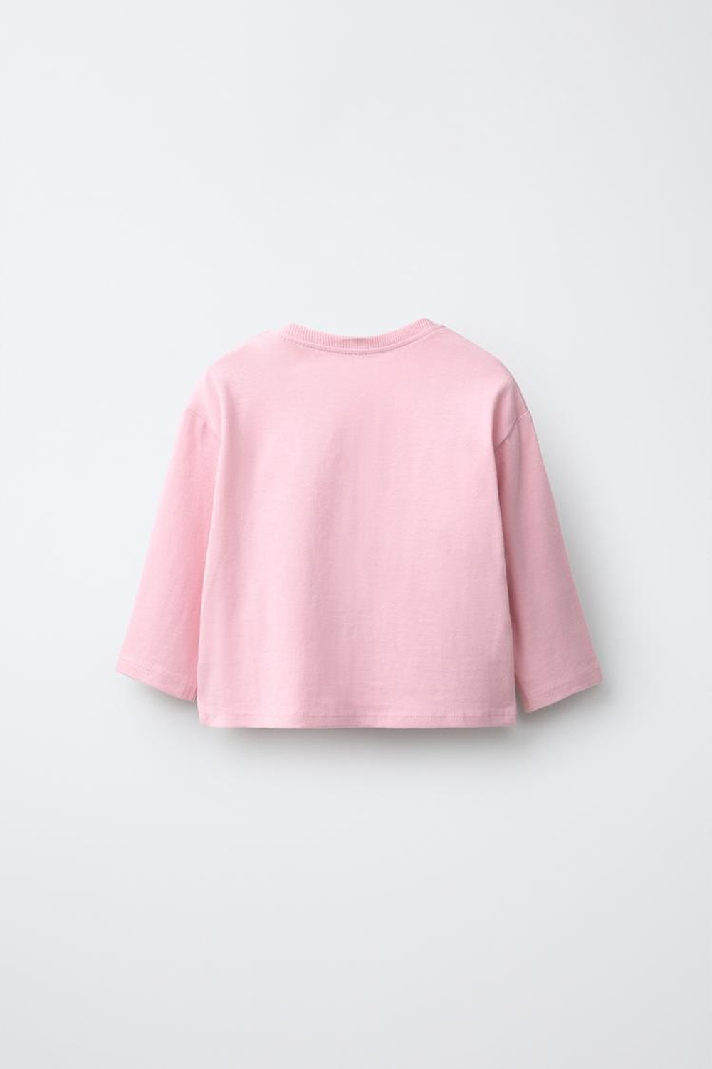 ZARA ЛОНГСЛИВ С ВЫШИТОЙ НАДПИСЬЮ, РОЗОВЫЙ