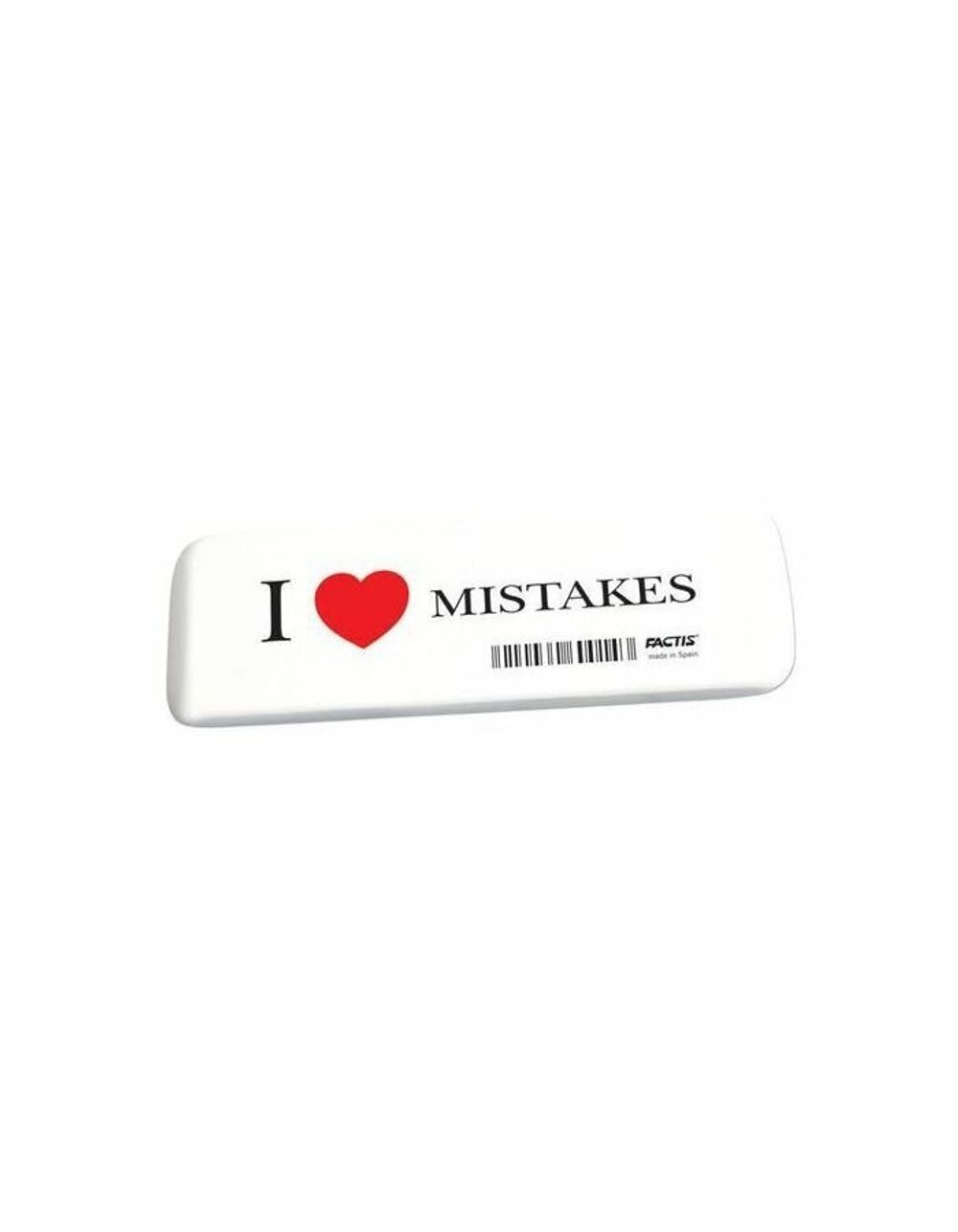 Ластик большой FACTIS "I love mistakes" (Испания), 140х44х9 мм, прямоугольный, скошенные края, GCFGE16C