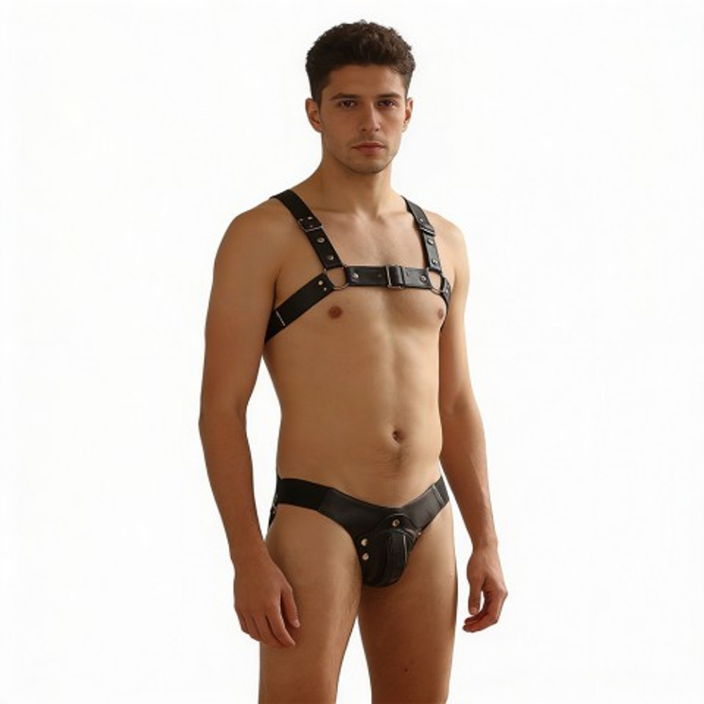 Трусы мужские Boy's Arsenal Black кожаные