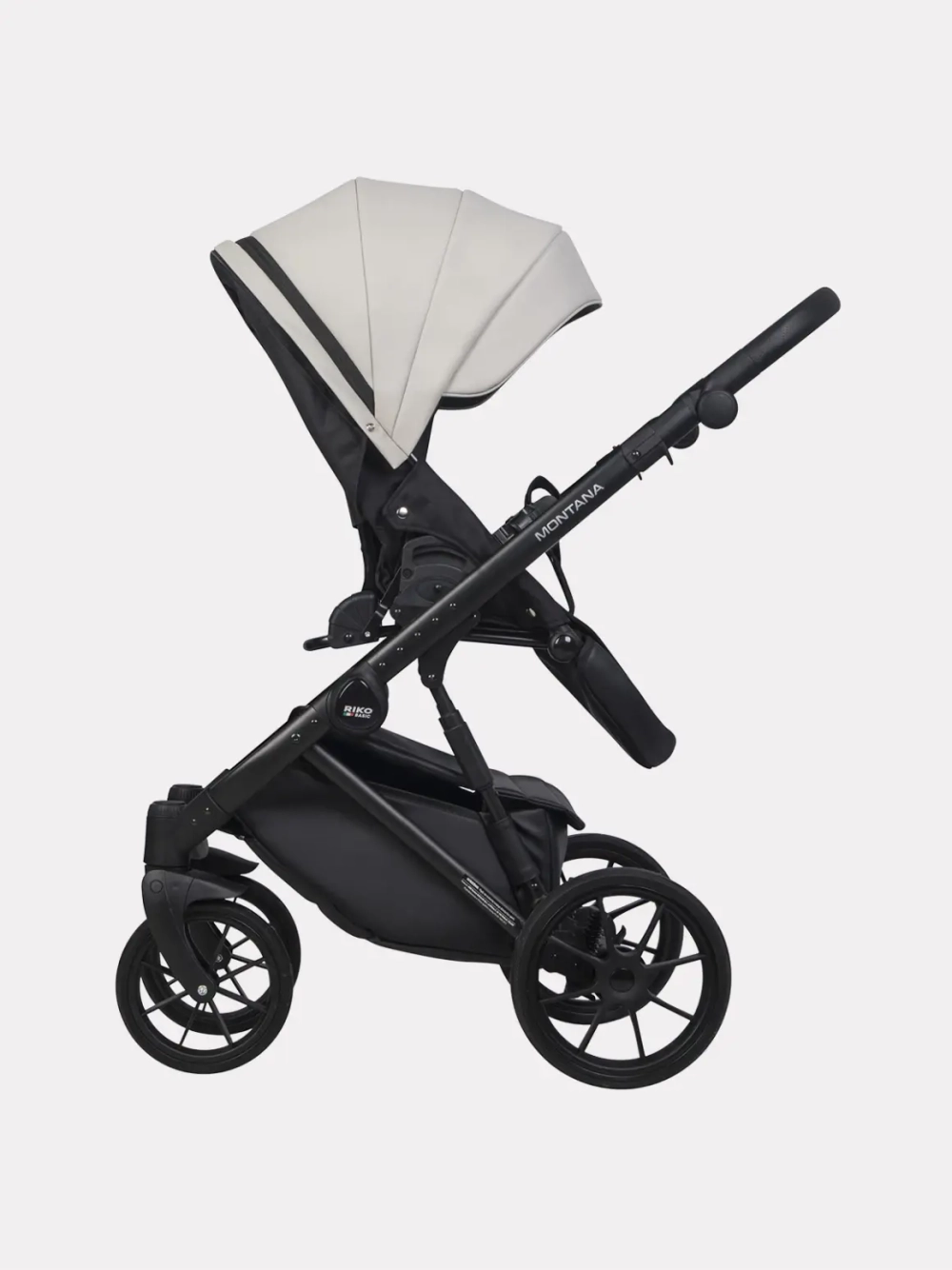 Коляска 2 в 1 Riko Basic Montana Ecco цвет 31 Light Silver-Black (св.серый-черный)
