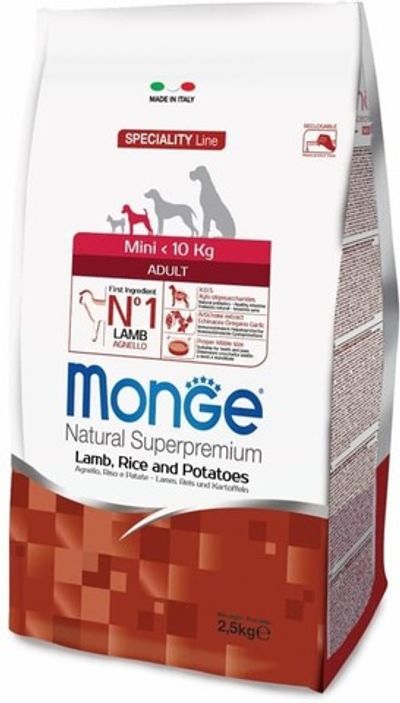 Monge Dog 800г Speciality Mini корм для взрослых собак мелких пород ягненок с рисом и картофелем