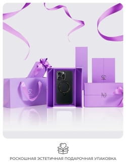 Чехол PYNANA для iPhone 16 Pro Max кожа австрийский хрусталь, полуночно-черный