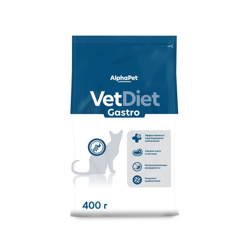 AlphaPet Vet Diet Gastro Adult для кошек 400 г