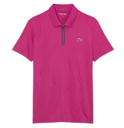 Мужское теннисное поло Lacoste Ultra Dry Jacquard Crocodile Tennis - fuchsia pink