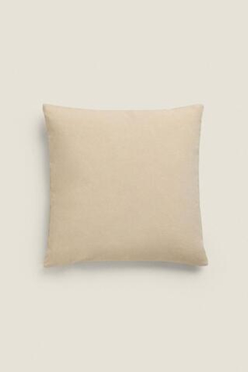 ZARA HOME ЧЕХОЛ НА ПОДУШКУ С КОНТРАСТНЫМИ КРАЯМИ, КРЕМОВЫЙ