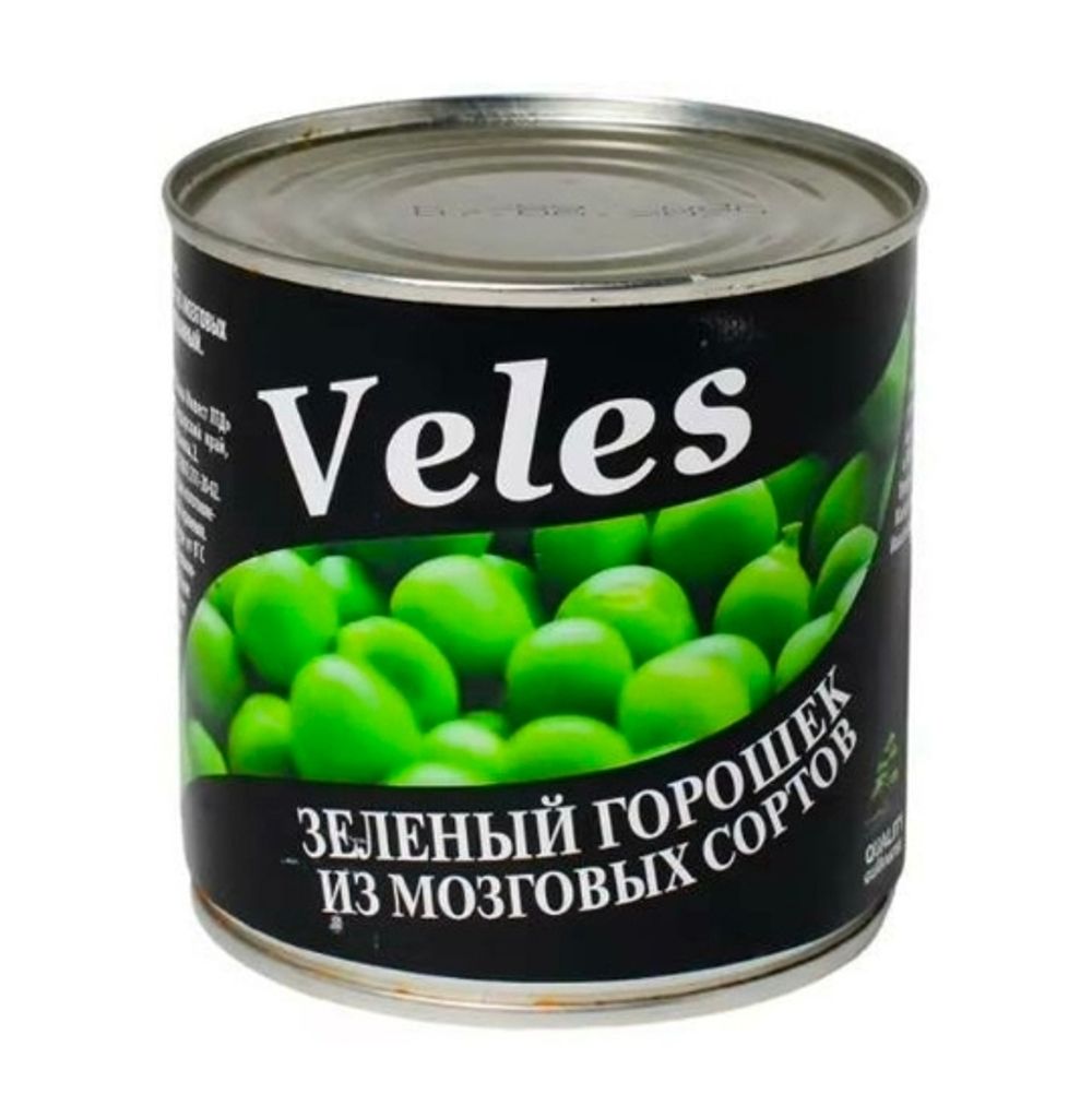 Зеленый горошек Veles из мозговых сортов 420гр ж/б