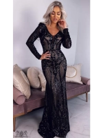 шикарное черное макси платье с пайетками + plus size