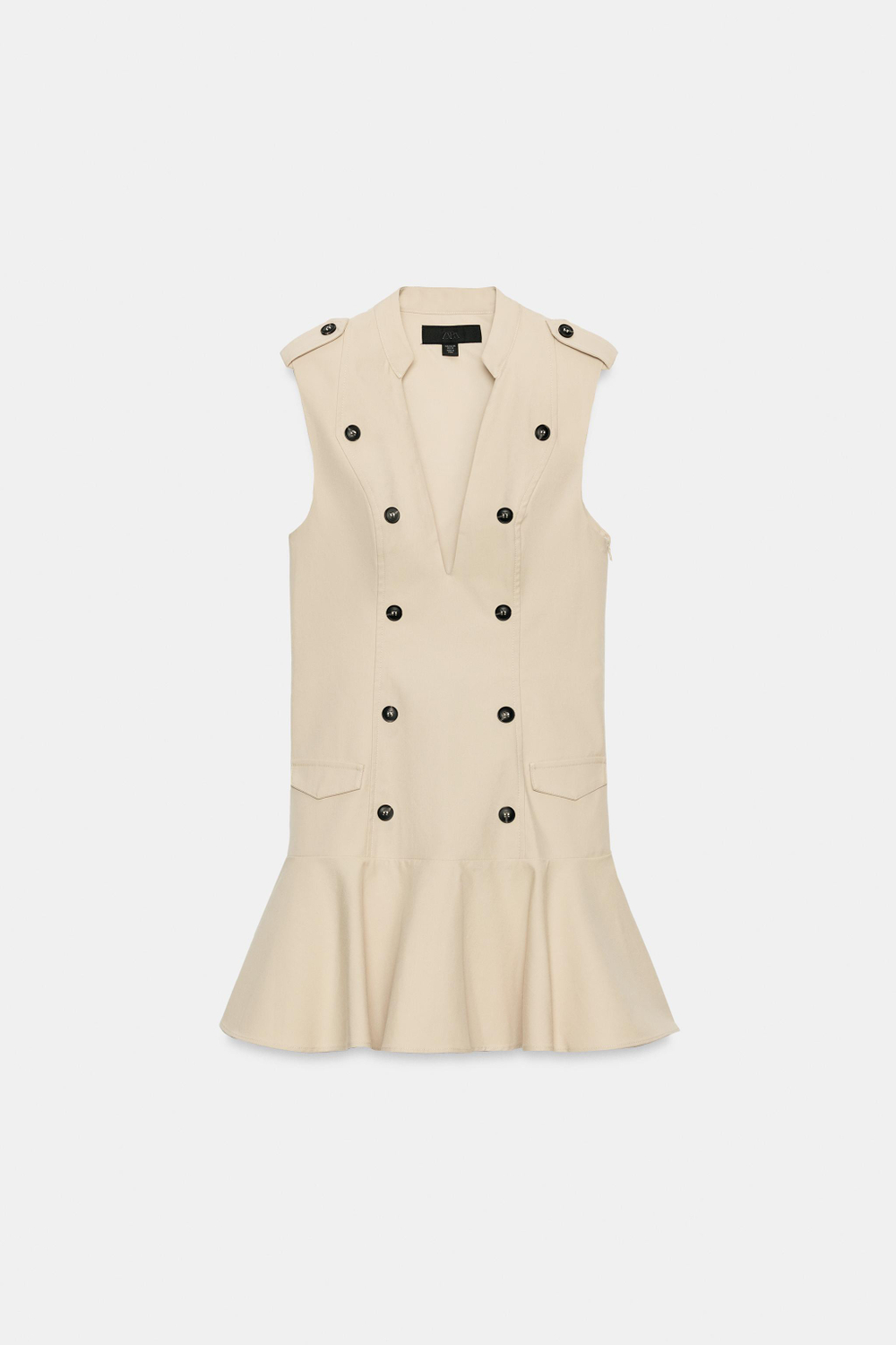 МИНИ-ПЛАТЬЕ С ВОЛАНОМ И ПУГОВИЦАМИ — ZARA