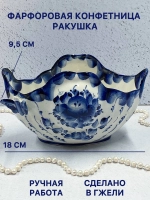 Конфетница Ракушка Гжель