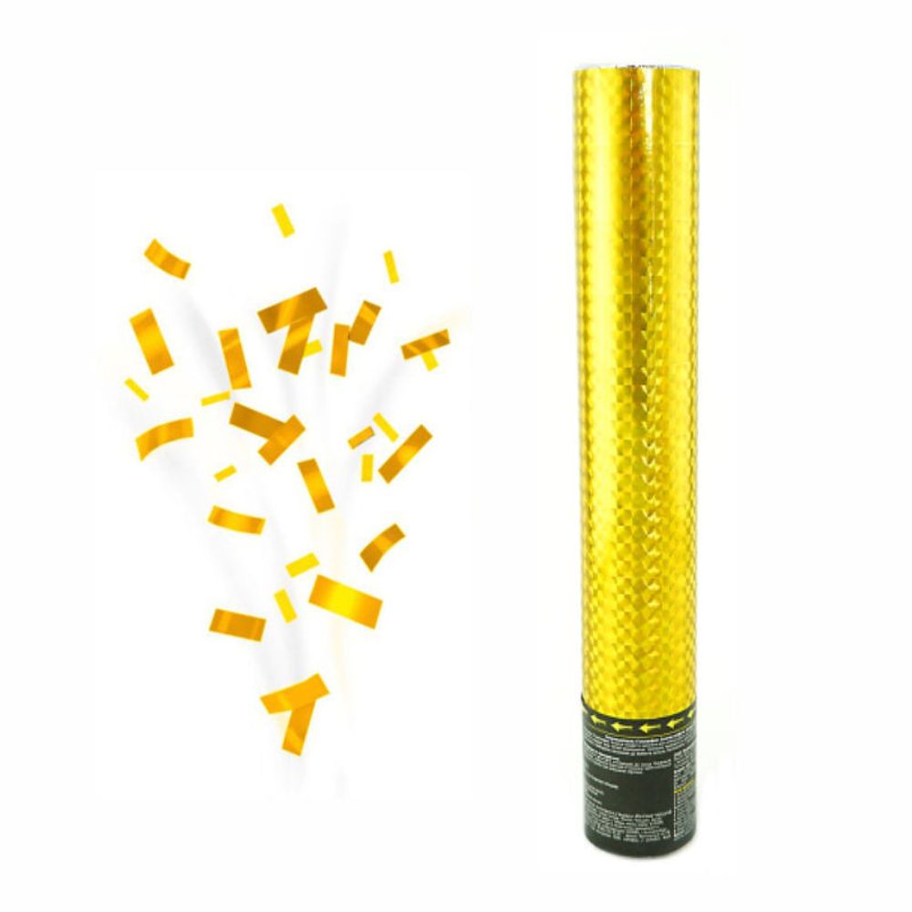 Пневмохлопушка "Голография" Золотое конфетти