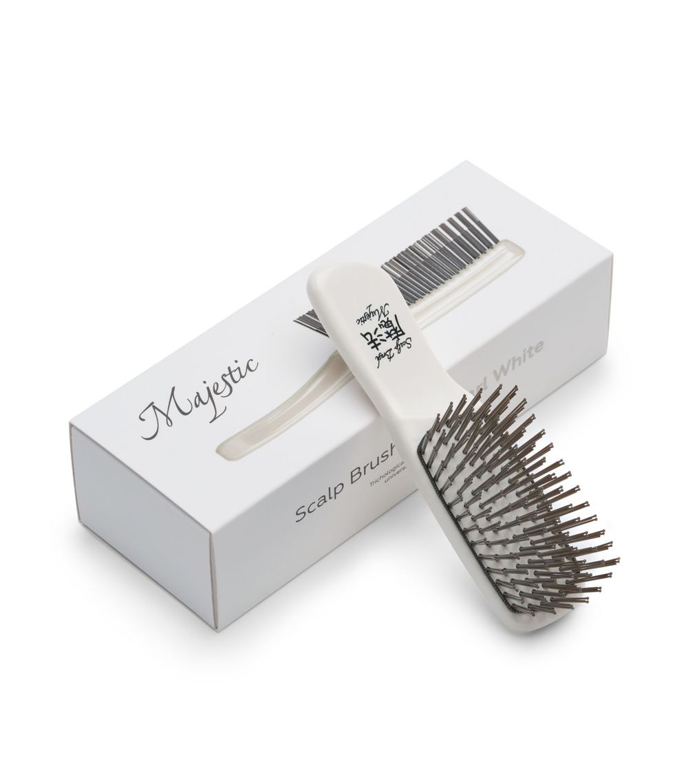 Расческа Majestic Scalp Brush белый жемчуг (дорожная версия)