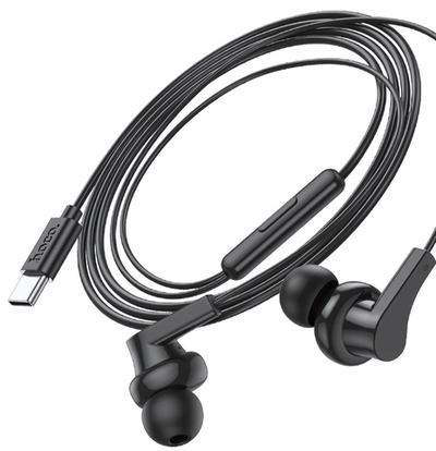 Гарнитура HOCO M114, вакуумные, разъем Type-C, кабель 1.2 м Black