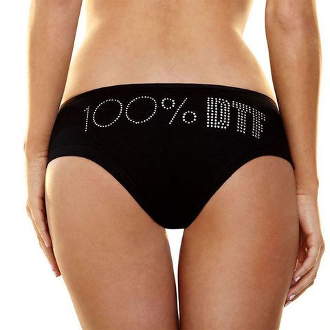 Трусики-слип с надписью 100% DTF
