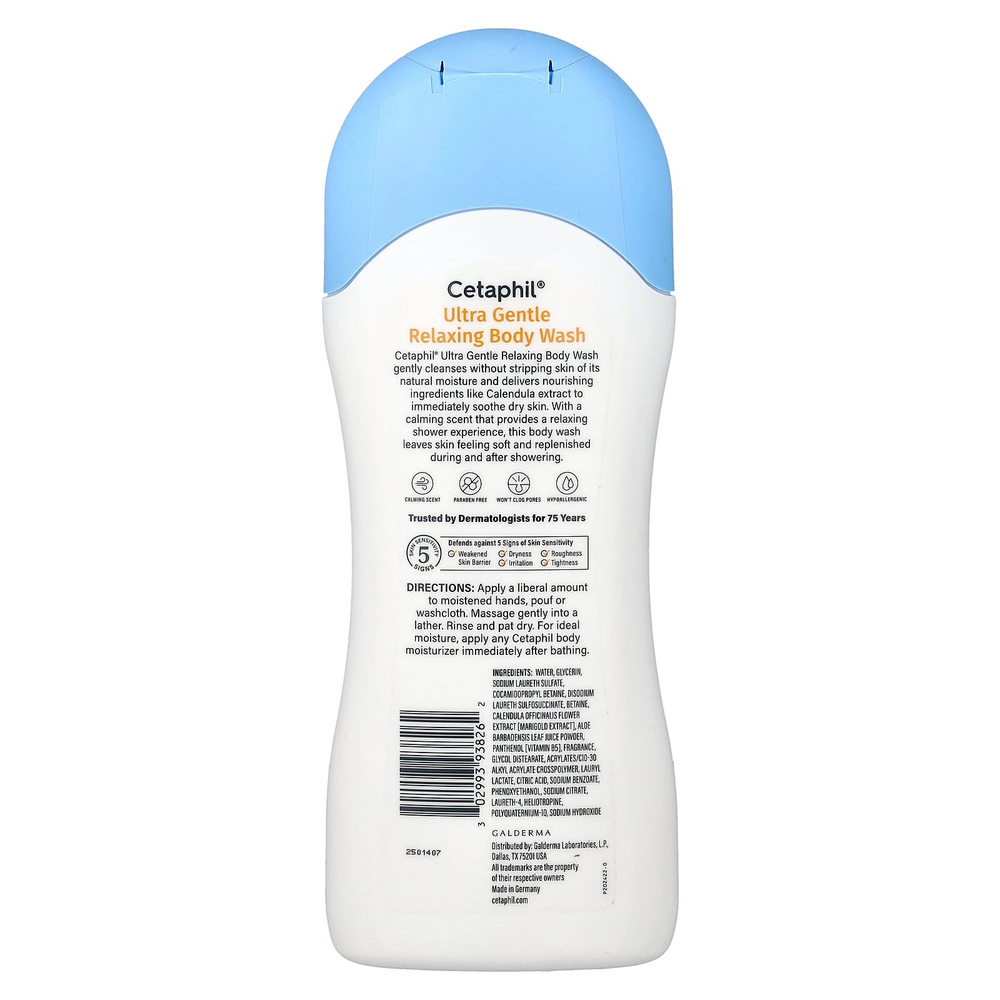Cetaphil, ультрамягкий гель для душа, для всех типов кожи, легкий аромат, 500 мл (16,9 жидк. унции)