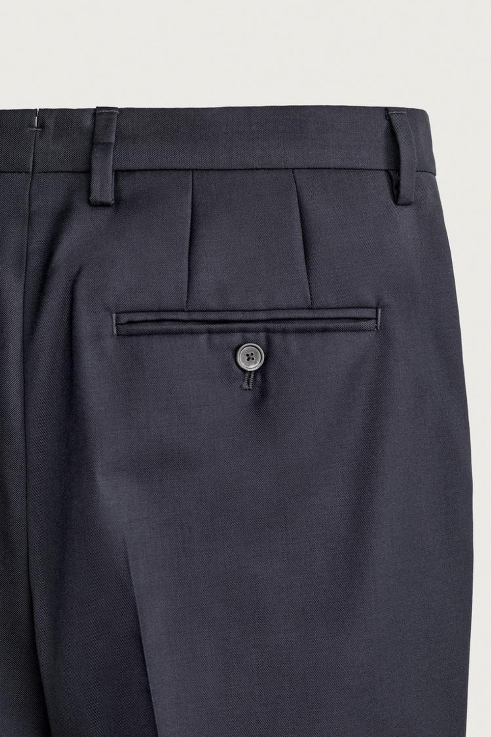 ZARA КОСТЮМНЫЕ БРЮКИ ИЗ 100% ШЕРСТИ, МОРСКОЙ СИНИЙ