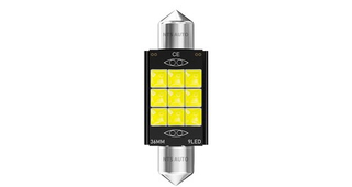Светодиод 12V T11x36   9SMD 3030 белый (салон) радиатор,черн фон "NTS" 36MM-3030-9 9V-24V