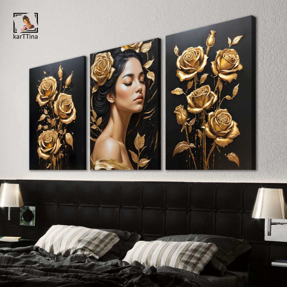 Картина karTTina "Золотое спокойствие", 150 см х 70 см