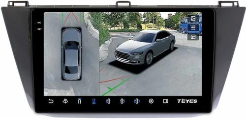 Магнитола для Volkswagen Tiguan 2 2016-2023 (блок в бардачке) - Teyes CC3-2K-360 монитор 10.36" 2K QLED на Android 10, Быстрая, CarPlay, 4G SIM-слот, 4 камеры в комплекте