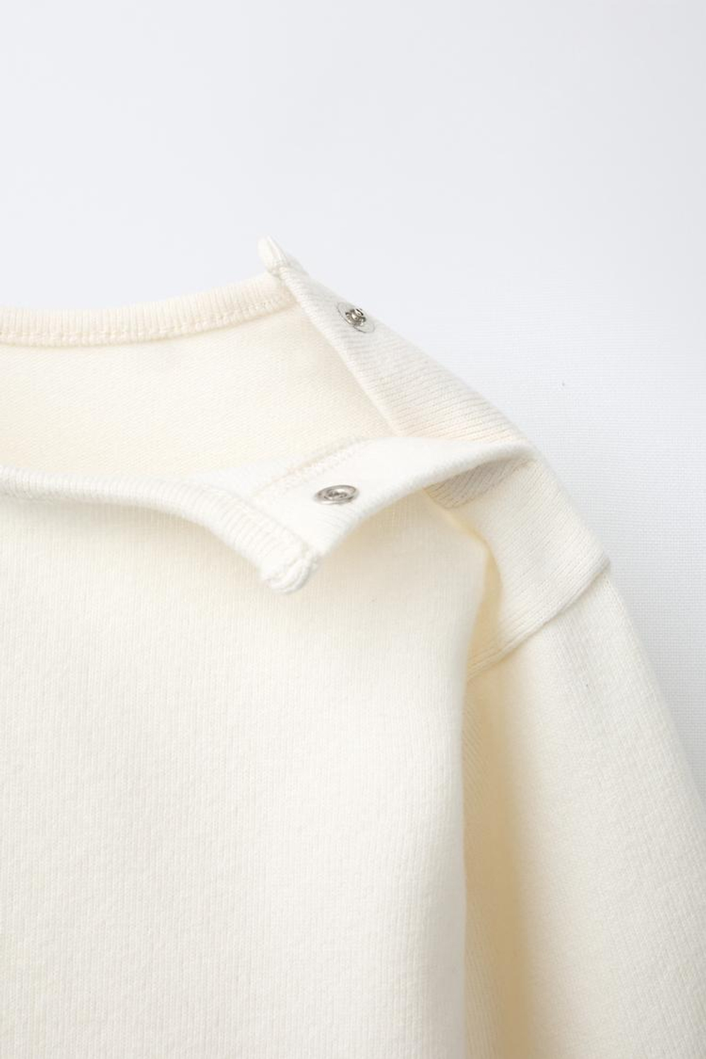 ZARA ОДНОТОННЫЙ ЛОНГСЛИВ SOFT TOUCH, ЭКРЮ