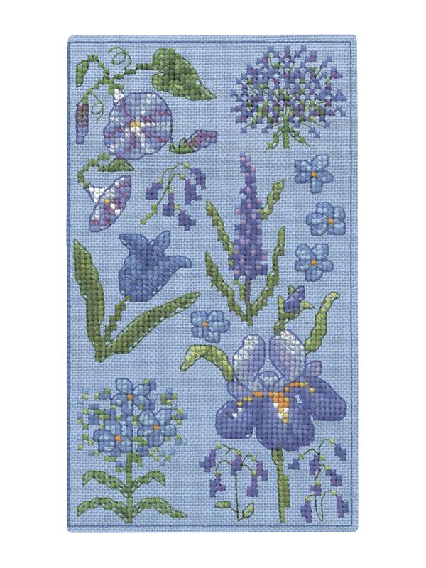 Набор для вышивания нитками Le Bonheur des Dames футляра для очков Spectacle Case Blue Flowers (Голубые цветы), 8,5х16 см