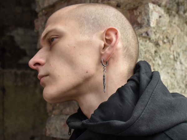 Серьга Edges Oxyd темная - фото 2