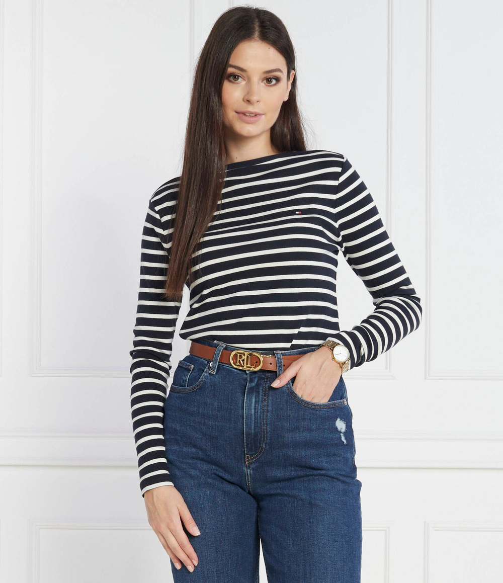 Блузка CODY RIB SLASH-NK LS Tommy Hilfiger - темно-синий(WW0WW40829)