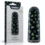 Мини-вибратор Rechargeable Glow-in-the-dark Heart Massager - 8,5 см. (Цвет: черный)