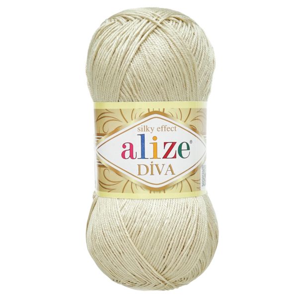 Пряжа Alize (Ализе) Diva / уп.5 мот. по 100 г, 350м, 383 молочный A