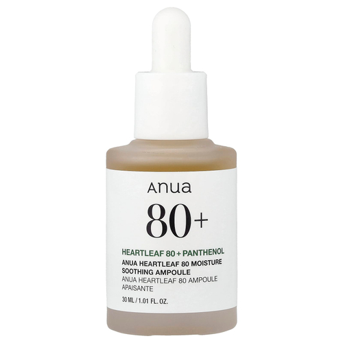 Anua, Heartleaf 80, увлажняющая и успокаивающая сыворотка с хауттюйнией, 30 мл (1,01 жидк. унции)