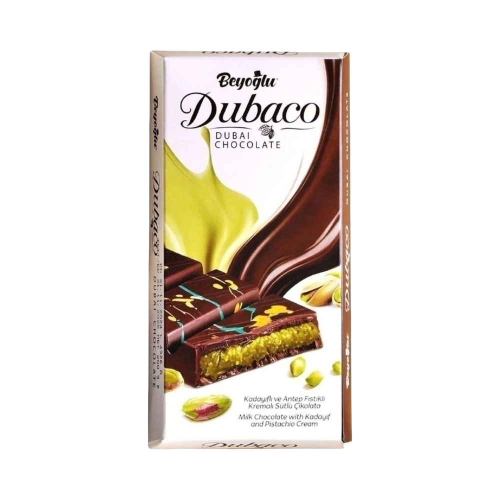 Шоколад молочный DUBACO с кадаифом и фисташковой пастой 95 г
