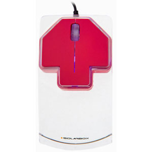 Мышь SolarBox X07 Red USB Travel Optical Mouse, 1000DPI, прозрачный корпус с LED-подсветкой