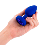 Вибрирующая втулка цвета синий сапфир b-Vibe Vibrating Jewel Plug L/XL BV-043-NAV