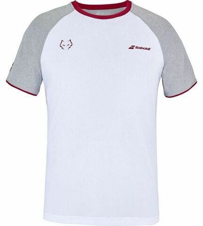 Мужская теннисная футболка Babolat Crew Neck T-Shirt Lebron - white/white